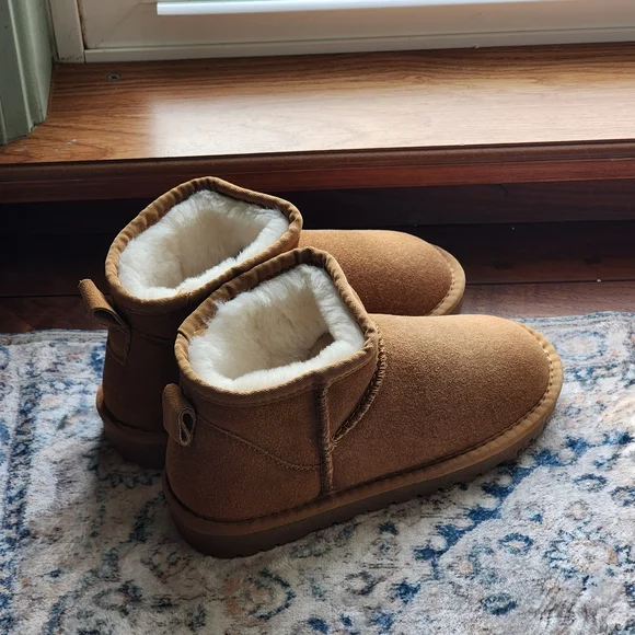 Irazia Cozy Tan Suade-like Ankle Boots - Picture 2 of 7